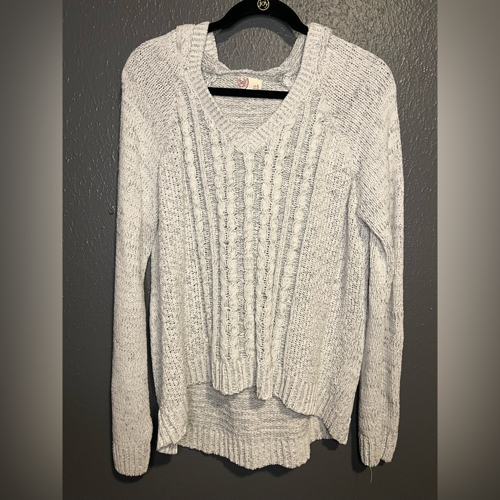 SO Women's Heather Gray V-Neck Sweater